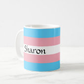 Transgender-Flag mit Ihrer Name-Tasse Kaffeetasse (Vorderseite Links)