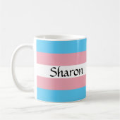 Transgender-Flag mit Ihrer Name-Tasse Kaffeetasse (Links)