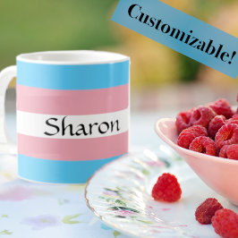Transgender-Flag mit Ihrer Name-Tasse Kaffeetasse