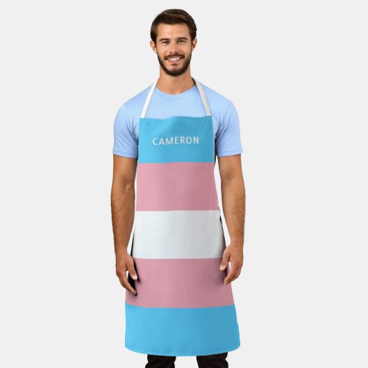 Transgender Flag Mit Monogramm Schürze (Getragen)