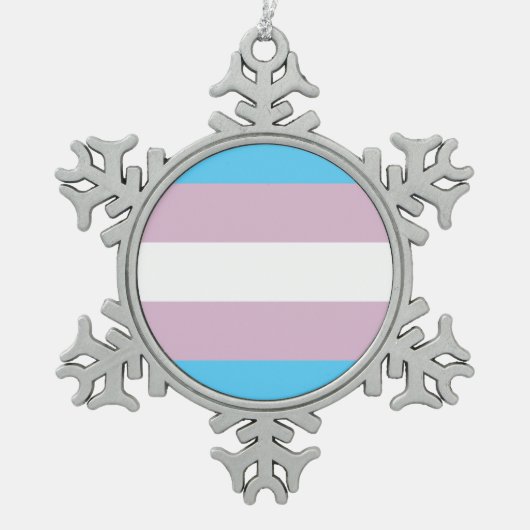Transgender Flag Ornament (Pewter Snowflake) (Vorderseite)