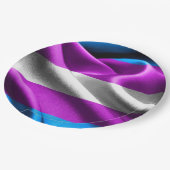 Transgender-Flag Pappteller (Schrägansicht)