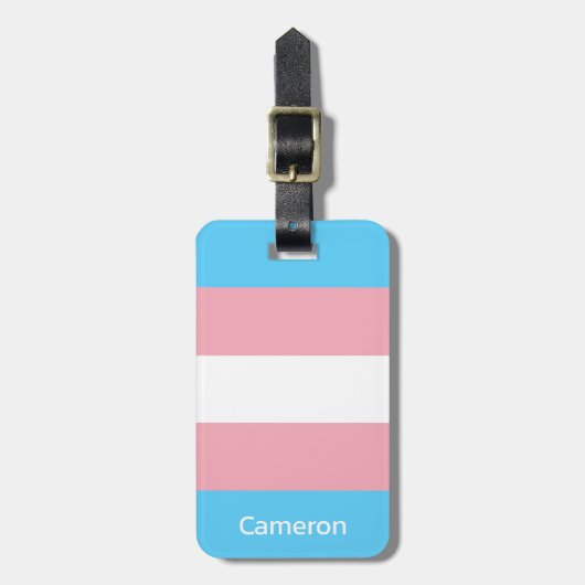 Transgender Flag Personalisiert Gepäckanhänger (Vorderseite vertikal)