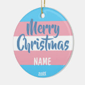 Transgender Flag Personalisierte Weihnachten Keramik Ornament (Links)
