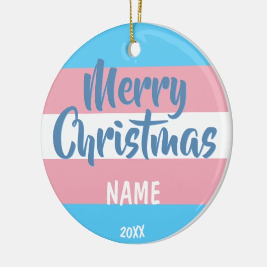 Transgender Flag Personalisierte Weihnachten Keramik Ornament (Links)