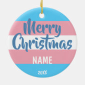 Transgender Flag Personalisierte Weihnachten Keramik Ornament (Hinten)