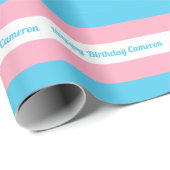 Transgender Flag Personalized Birthday Geschenkpapier (Rolleneckpunkt)