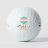 Transgender Flag & Pride Golf mit Monogramm / LGB Golfball (Vorderseite)