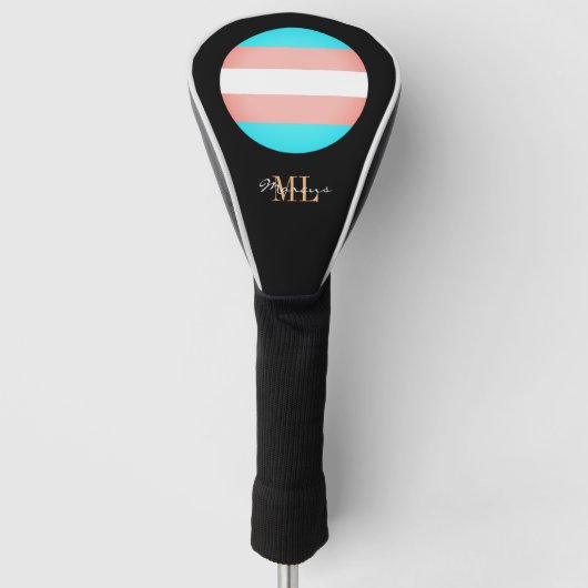 Transgender Flag & Pride Golf mit Monogramm / LGB Headcover (Vorderseite)
