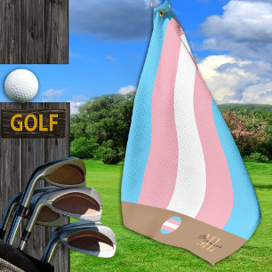 Transgender Flag & Pride Golf mit Monogramm /LGBT Golfhandtuch