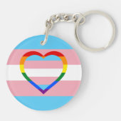 Transgender-Flag, Pride & Regenbogenherz /Geschlec Schlüsselanhänger (Rückseite)