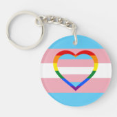 Transgender-Flag, Pride & Regenbogenherz /Geschlec Schlüsselanhänger (Vorderseite)