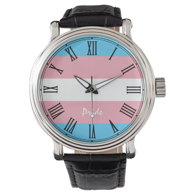 Transgender-Flag & Prix-Uhr Armbanduhr (Vorderseite)