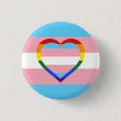 Transgender-Flag, Regenbogenherz & -stolz /Geschle Button (Vorderseite)