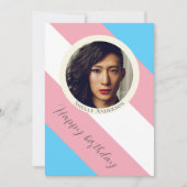 Transgender-Flag-Stolz trans-Foto Geburtstag Karte (Vorderseite)