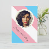 Transgender-Flag-Stolz trans-Foto Geburtstag Karte (Stehend Vorderseite)
