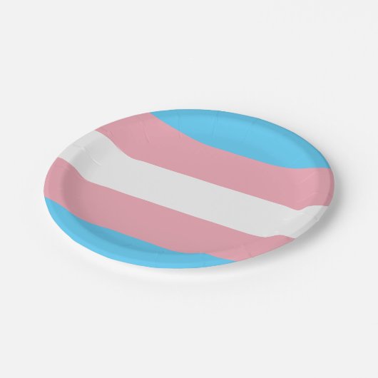 Transgender-Flag trans-prime LGBT-Symbol Homos Pappteller (Schrägansicht)