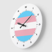 Transgender-Flag-Uhr Große Wanduhr (Winkel)