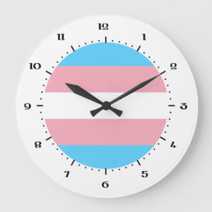 Transgender-Flag-Uhr Große Wanduhr