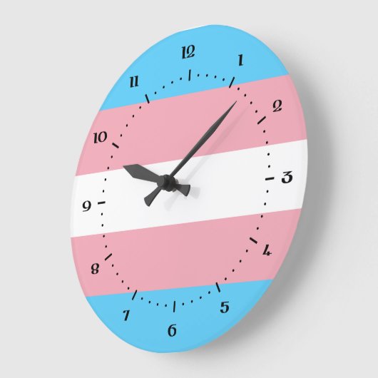 Transgender-Flag-Uhr Große Wanduhr (Winkel)
