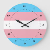 Transgender-Flag-Uhr Große Wanduhr (Vorderseite)