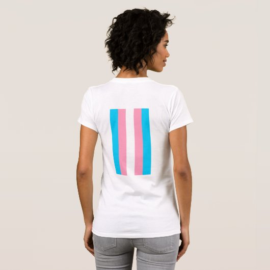 Transgender-Flag und bevorzugtes Prounoun T-Shirt (Schwarz voll)