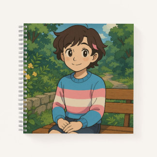 Transgender-Flagge Anime-Person | LGBTQIA+  Notizblock