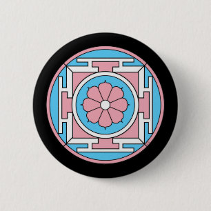 Transgender-Flagge färbt Mandala-neuen Mond LGBT Button