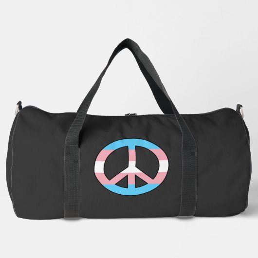 Transgender-Flagge Friedenszeichen Duffle Bag (Vorderseite)