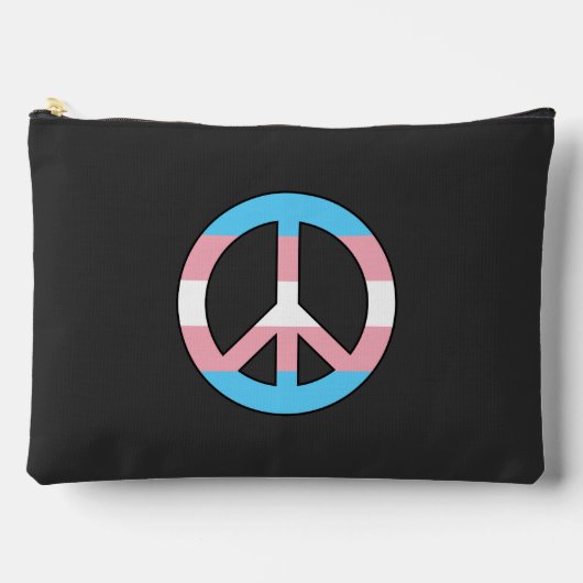 Transgender-Flagge Friedenszeichen Zubehörtasche (Vorderseite)