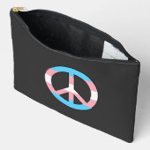 Transgender-Flagge Friedenszeichen Zubehörtasche (Offen)