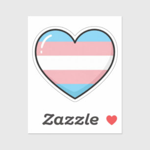 Transgender-Flagge Herz   LGBTQIA+  Aufkleber