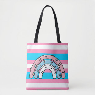 Transgender-Flagge LGBTQIA+ Pink, Blau und Weiß Tasche