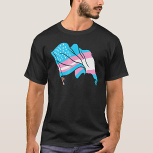 Transgender-Flagge US-Flagge Pride-Monat LGBT Tran T-Shirt