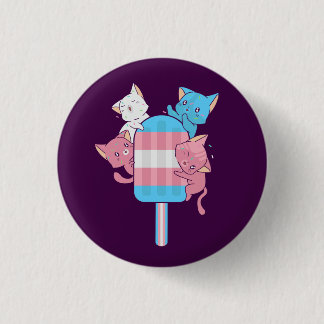 Transgender-Flaggen-Katzen und ein Eis am Stiel Button