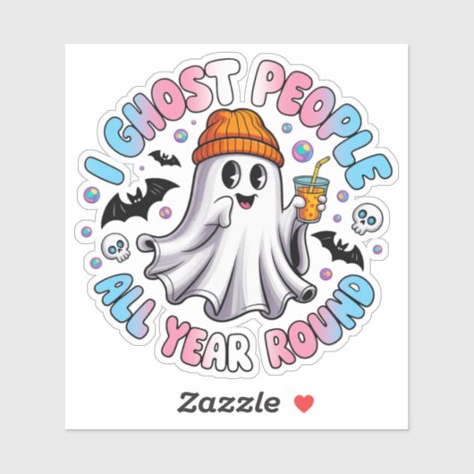 Transgender Funny Halloween - I Ghost People Aufkleber (Blatt)