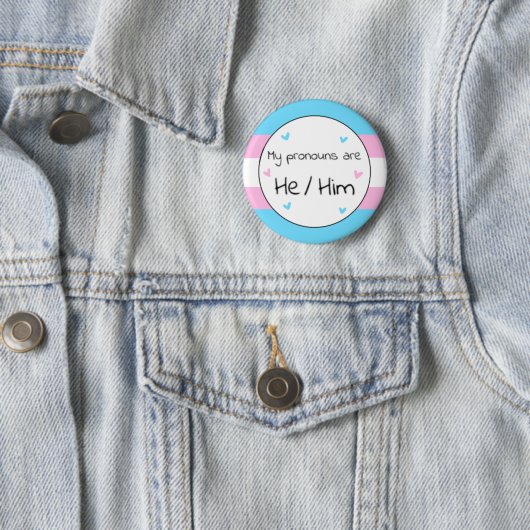 Transgender He/Him Pronoun Button (Beispiel)