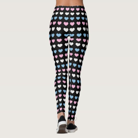 Transgender Hearts Pattern Leggings (Rückseite)