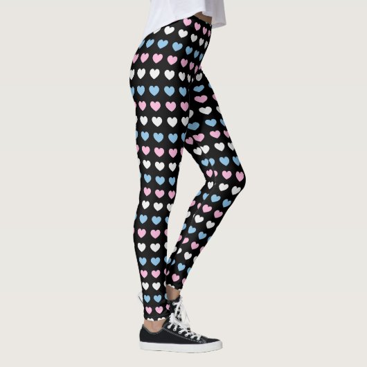 Transgender Hearts Pattern Leggings (Rechts)