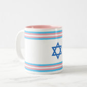 Transgender Israel Pride Flag Zweifarbige Tasse (Vorderseite Links)