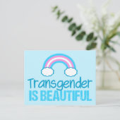 Transgender ist ein schöner Regenbogenflaggenpries Postkarte (Stehend Vorderseite)