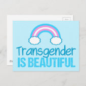 Transgender ist ein schöner Regenbogenflaggenpries Postkarte (Vorne/Hinten)