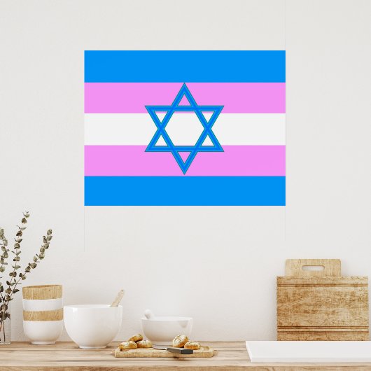 Transgender-jüdische Stolperflagge Poster (Küche)