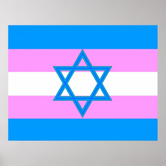 Transgender-jüdische Stolperflagge Poster (Vorne)