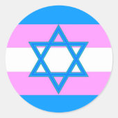 Transgender jüdischer Pride Runder Aufkleber (Vorderseite)