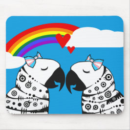 Transgender Lesbian Parrots Couple Mousepad
