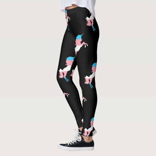 Transgender-LGBT-Einfarben-Flag-Streifen Leggings (Links)