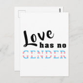 Transgender Love has no gender  Postkarte (Vorne/Hinten)