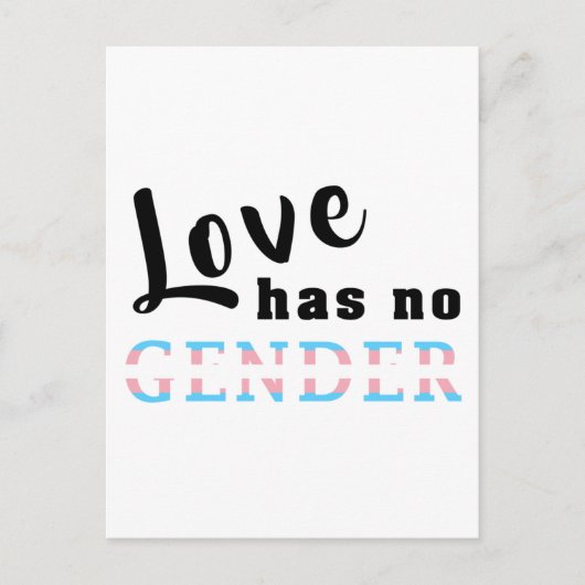 Transgender Love has no gender Postkarte (Vorderseite)