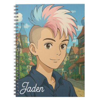 Transgender mit Mohawk Anime-Person | LGBTQIA+  Notizblock